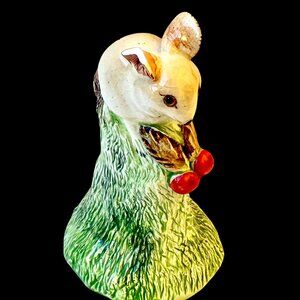 Basil Matthews England Art Vintage Figurine Mouse on Stump Signed DAMAGED